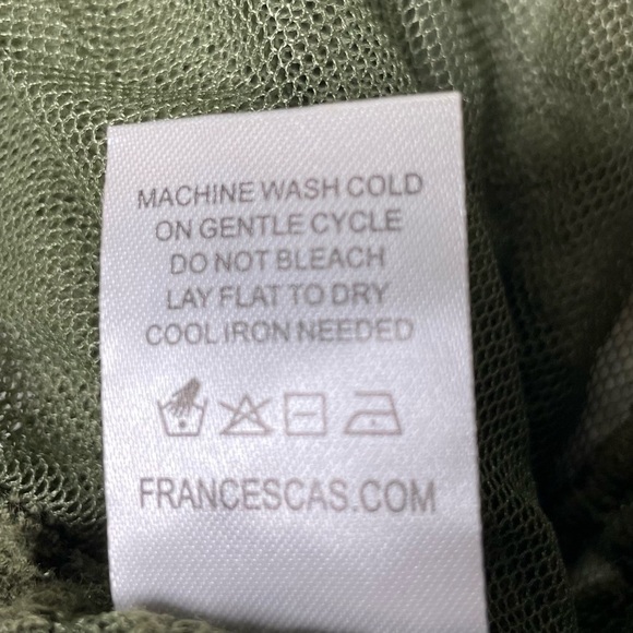 NEW Francescas Dizzy Lizzy Olive Lace and mesh Kimono Women’s Size Large Shrug - Picture 10 of 12